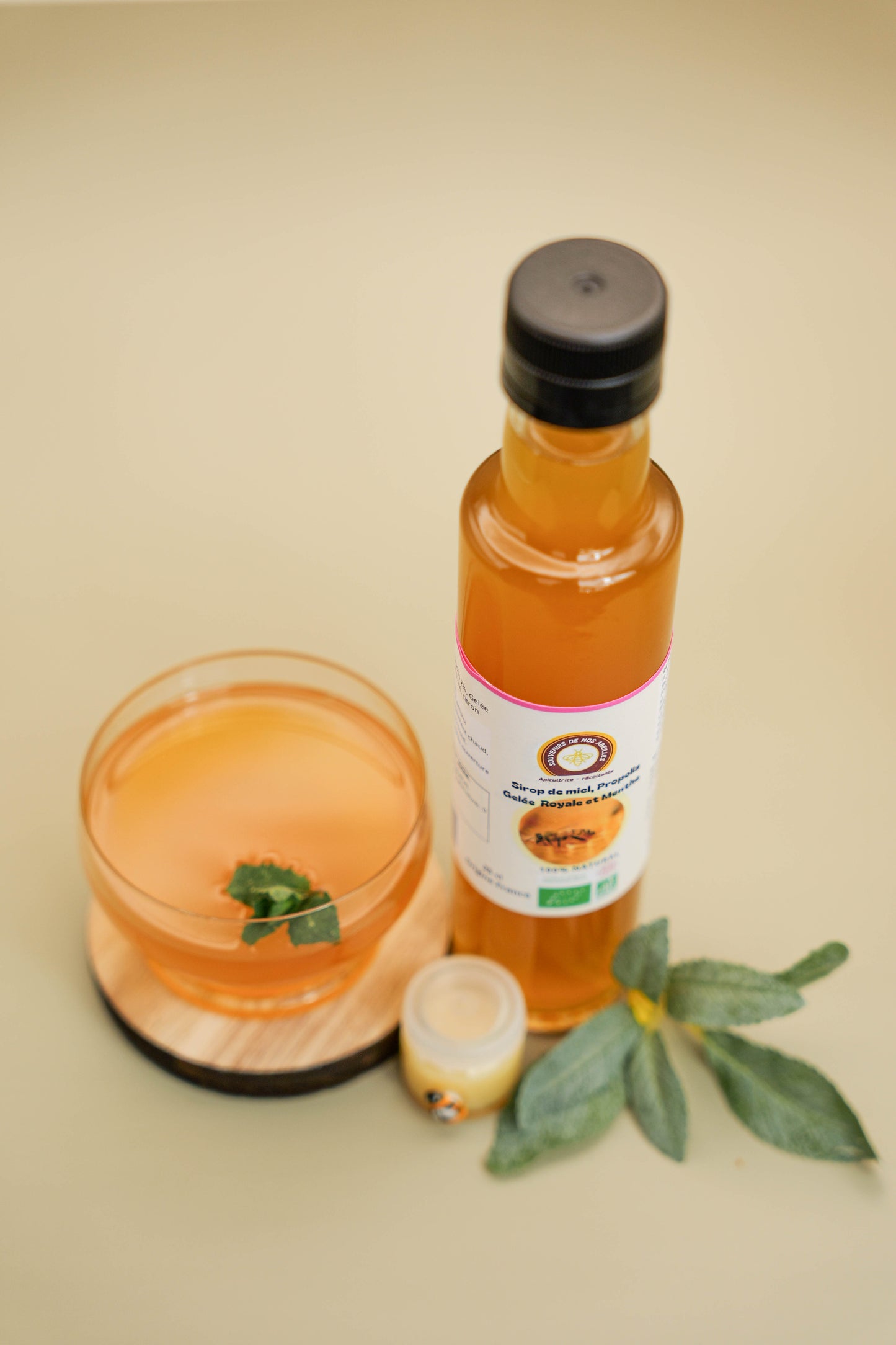 Sirops de miel propolis, gelée royale et menthe